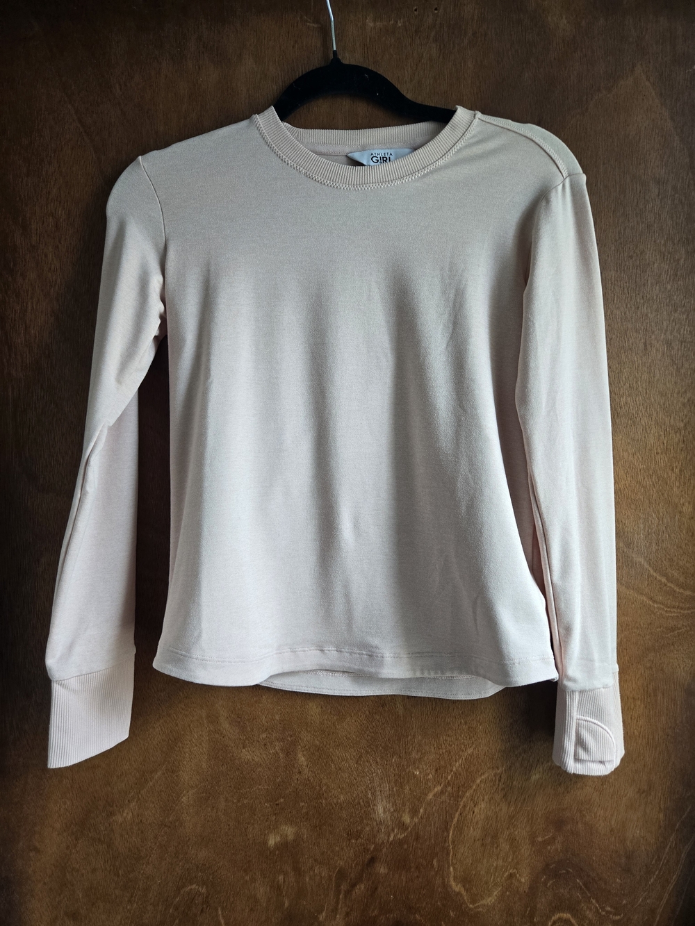 Athleta Girl Pale Pink Crewneck Long Sleeve Top